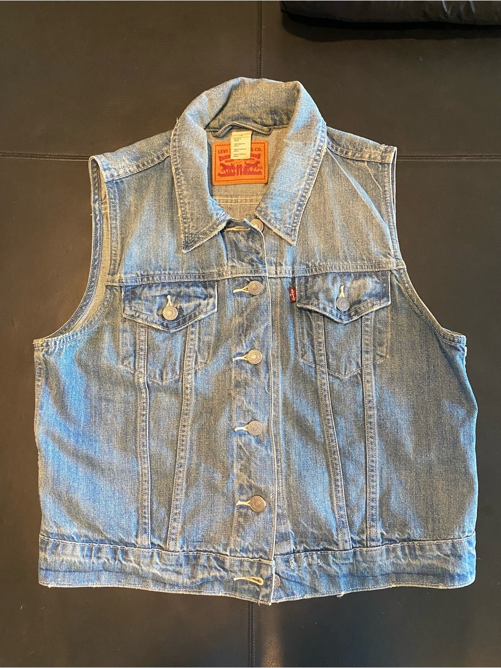 Levi's Women’s Light Blue Denim Vest - Classic Trucker Style, sz L